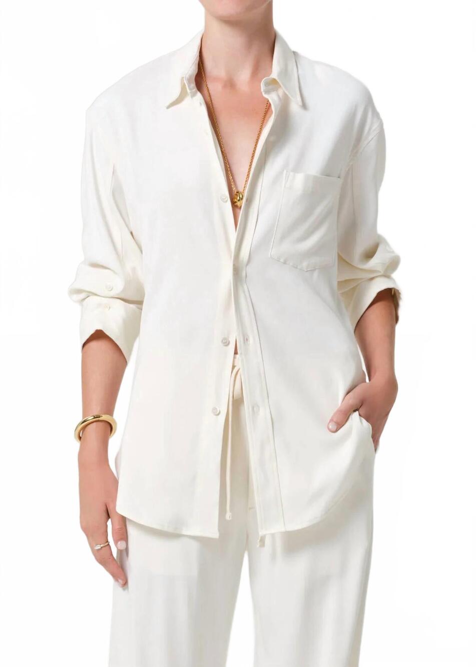 NEW CITIZENS OF HUMANITY kayla shirt in moonlight(cream)